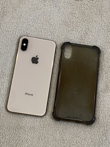 Apple iPhone: IPhone Xs, Б/у, 64 ГБ, Золотой, Чехол, 78 %