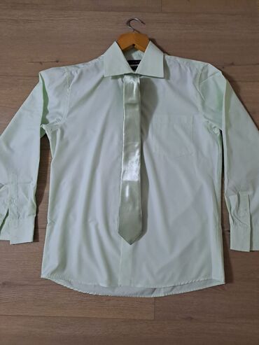 рубашки в клетку с длинным рукавом: Рубашка цвет - Зеленый