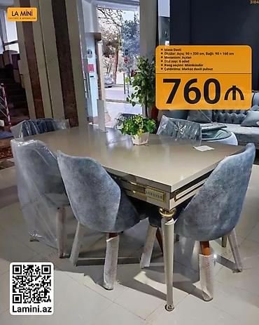 Mebel: LA MINI – Masa Dəsti - Model: Açılan mexanizimli yemək masası + 6 — 1