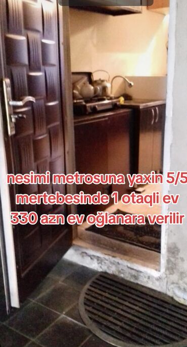 kiraye ev nesimi: Nəsimi metrosuna yaxın 5/5 mertebesinde 1 otaqlı ev 330 AZN ev