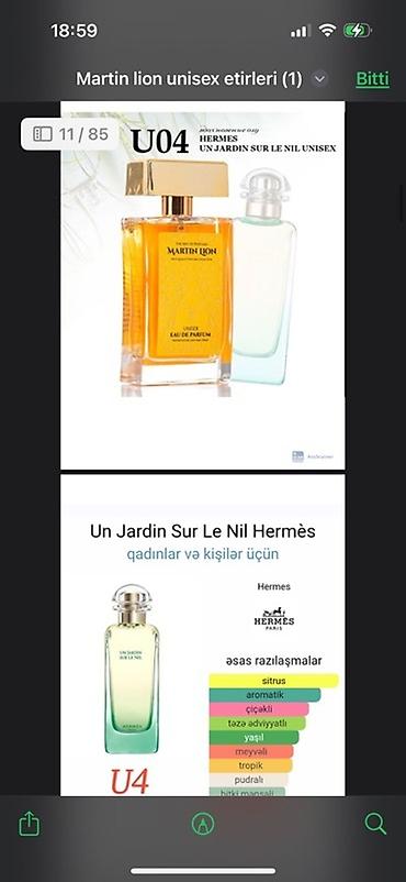 Ətriyyat: Martin Lion unisex ətirləri - müxtəlif ətirlər təklif edir. Hər bir — 10