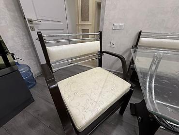kafe stul: Mətbəx/dining üçün 4 ədəd stul dəsti - Material: qara-qəhvəyi taxta — 4