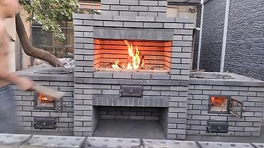Шампуры: Печь-барбекю из кирпича тяга ракета - Классическая уличная — 24