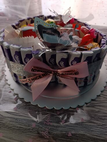 Konditorski proizvodi, slatkiši: Ručno izrađene slatke korpe/torte od čokoladica – idealne za — 7