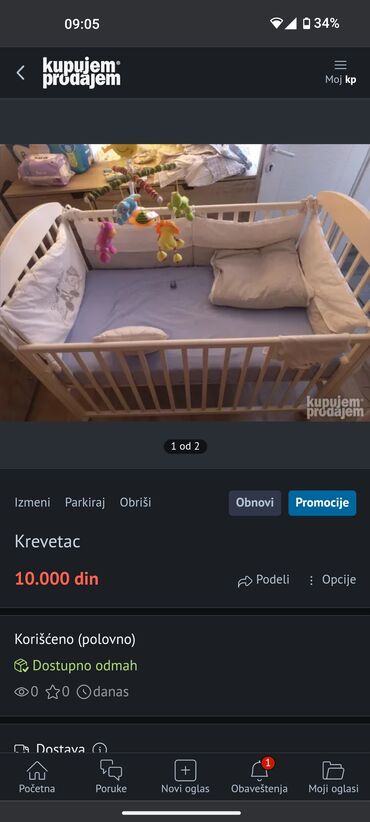 ikea deciji stolovi: Krevatac uz njega ide dusek i posteljina