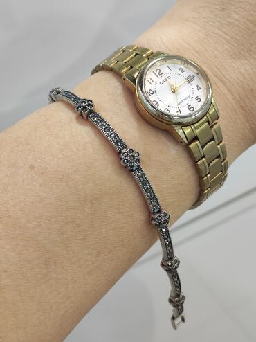 браслет часы: Серебряный браслет с марказидами Серебро 925 пробы Размер стандарт