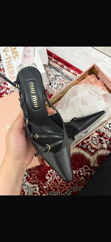 Туфли: Туфли Miu Miu, модель с заострённым носком и открытой пяткой — 1