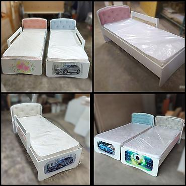 Детские односпальные кровати: Детская односпальная кровать, Новый, Для мальчика, Для девочки, С матрасом, ДСП, Бесплатная доставка — 2