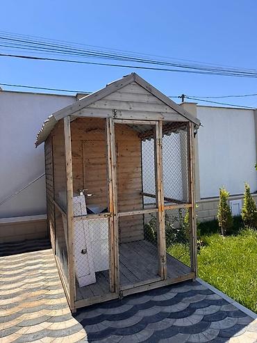quş damı: Taxta konstruksiyalı açıq hava quşxanası/volyer - Material: möhkəm — 2