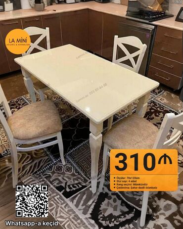 stol metbex: Mətbəx üçün, 4 stul