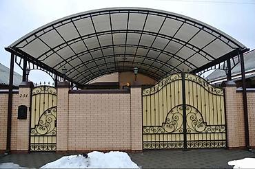Навесы: Навес, Арочный, Металл, Поликарбонат, Установка — 2
