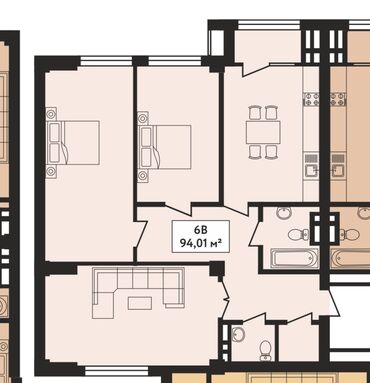 куплю дом умут: 3 комнаты, 94 м², Элитка, 14 этаж, ПСО (под самоотделку)
