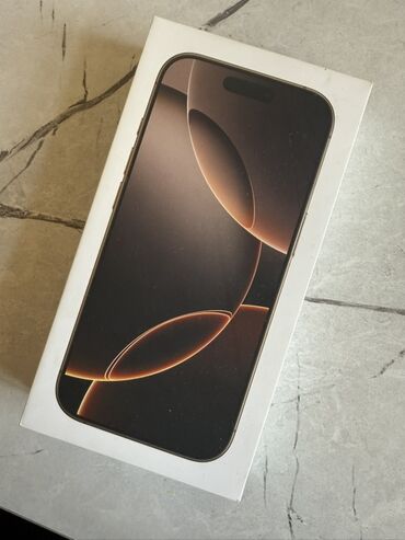 купить бу айфон 13 про макс: IPhone 16 Pro, Колдонулган, 256 ГБ, Desert Titanium, Кабель, Куту, 100 %