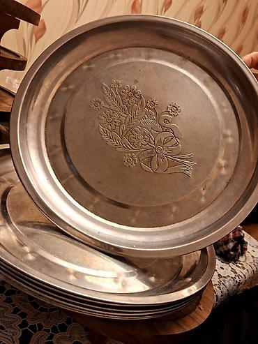 Ev və bağ: Boşqablar, rəng - Gümüşü, Metal — 1