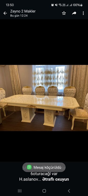 Комплекты столов и стульев: Masa desti 650₼ satılır
6oturacağl var
H.aslanov

Bb77 Zeyno♥️
