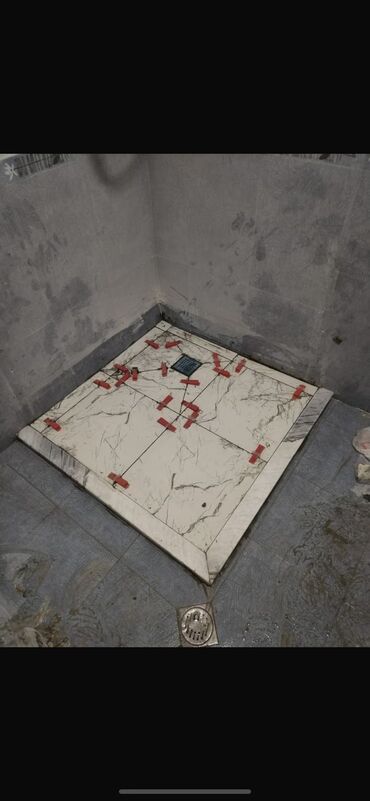 Duş poddonları: Duş gövdəsi/qabının hazırlanması – keramika və mərmər plitələrdən — 24