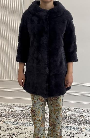 черные часы: Шуба, Норка, По колено, Трансформер, S, XS, 2XL — 3