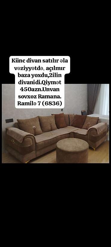 Künc divan satılır əla vəziyyətdə, açılmır baza yoxdu,2ilin lalafo.az -da Künc divan satılır əla vəziyyətdə, açılmır baza yoxdu,2ilin