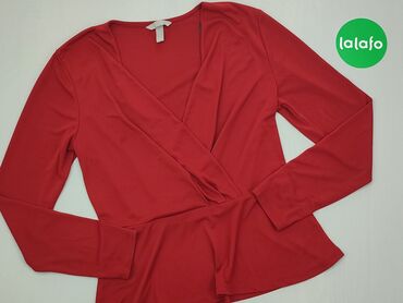 Koszule i bluzki: Bluzka, M (EU 38), stan - Dobry, wzór - Jednolity kolor, kolor - Czerwony, H&M