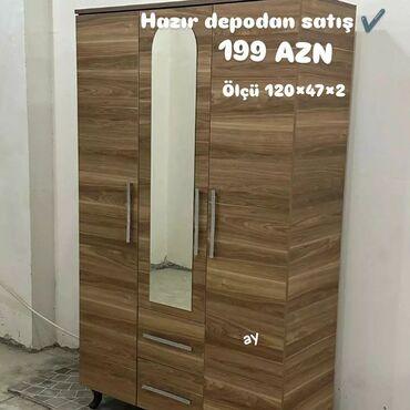 Dolablar: Yeni, Açılan, 3 qapılı Düz dolab, Qarderob, paltar dolabı, Azərbaycan — 5