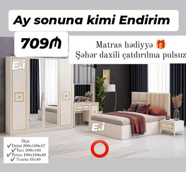 açılan çarpayı: *Yataq dəsti "Yeni " 709 AZN 💥* ✔️Rəng seçimi var ✔️ *Şəhər daxili