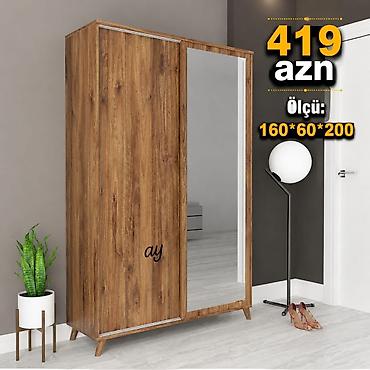 Güzgülü sürgülü qarderob - Material: ağac teksturalı laminat (isti