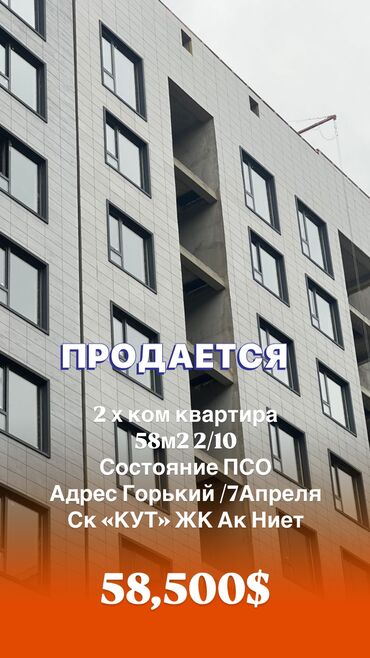 Продажа домов: 2 комнаты, 58 м², Элитка, 2 этаж, ПСО (под самоотделку)