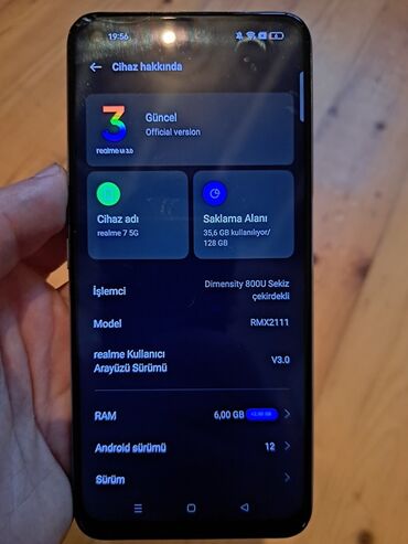 iphona 6: Realme 7 5G, 128 GB, rəng - Mavi, İki sim kartlı