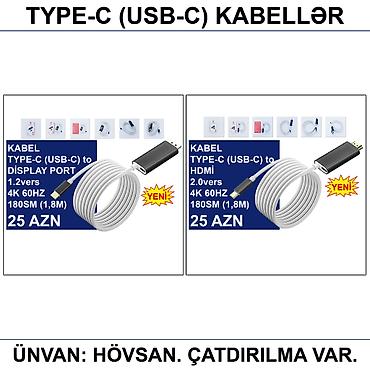 display: HDMİ DVİ VGA Display Port Type-C USB Kabellər 📍Ünvan: Bakı şəh — 6