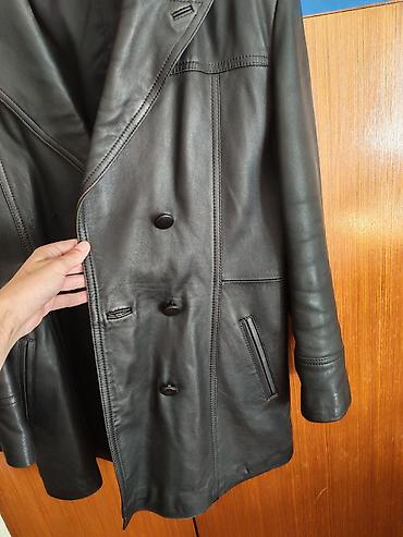 dzemper half zip: Muški kožni kaput/jakna do sredine butina, klasičnog kroja. - — 2