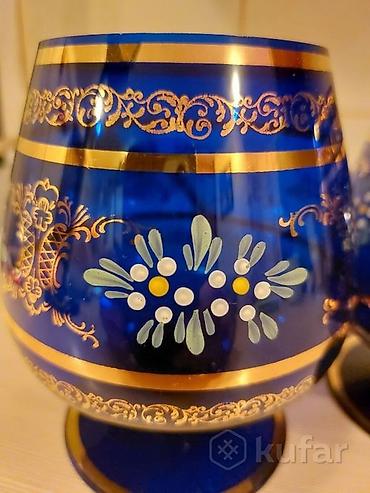 qedim kasa: Qədəhlər, rəng - Göy, Şüşə, 2 ədədli dəst, 300 ml — 1