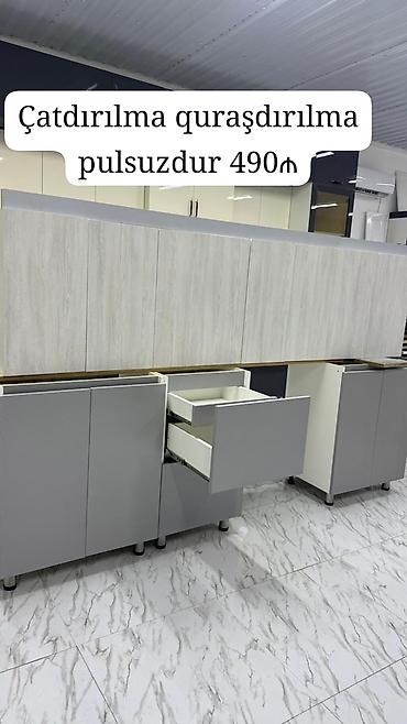 turk soba: Yeni Mətbəx mebeli 490₼ Təcili satılır türkün matrialyla ölçü 2.50 — 1