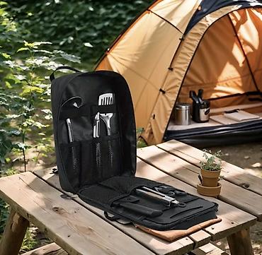 Kabab üçün digər mallar: Kemp üçün ləvazimatlar dəsti: - Narıncı-ağ damaqlı örtük/plyonka – 5 — 9