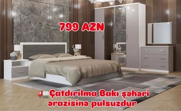 Sifarişlə çarpayılar: 2 təknəfərlik çarpayı, Dolab, Tumba, 2 tumba, Azərbaycan, Yeni
