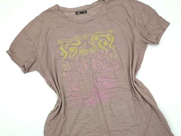 bluzki damskie brązowa: T-shirt, SinSay, M, stan - Dobry