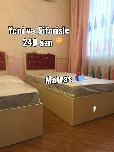 tek yataq mebeli: Новый, Односпальная кровать, С подъемным механизмом, С матрасом