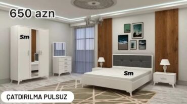 Yataq otağı dəstləri: 2 təknəfərlik çarpayı, Dolab, Komod, Termo, Azərbaycan, Yeni — 5