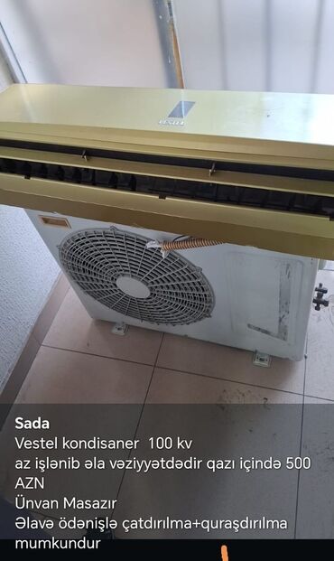 kondisioner 60 kv: Kondisioner İşlənmiş, 100-dən çox kv. m, Kredit yoxdur