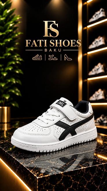 Krossovkalar: Uşaq idman ayaqqabısı – Fati Shoes Baku - Rəng: ağ üst hissə, qara — 1