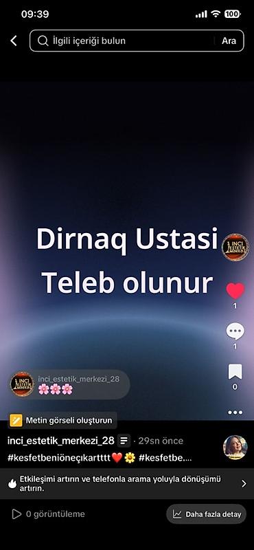 usta yeri: Dırnaq ustası tələb olunur, Yerin icarəsi — 1