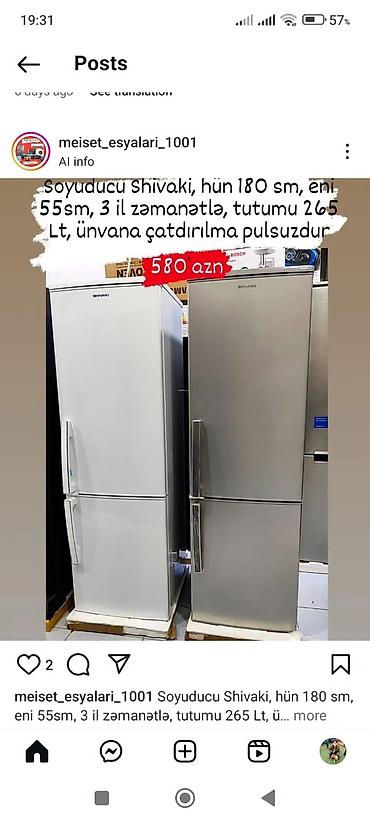 Digər məişət texnikası: Yeni Soyuducu Satılır — 2