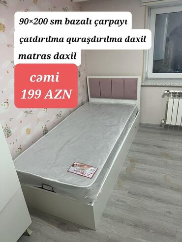 taxt bazalı: Новый, Односпальная кровать, С подъемным механизмом, С матрасом, Без выдвижных ящиков, Турция