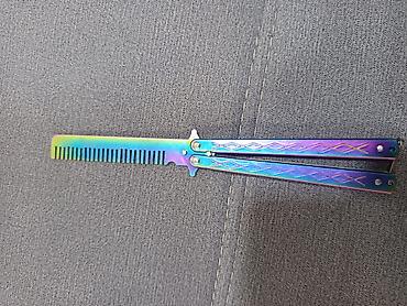 sac broşkaları: ENDİRİM OLACAQ Metal balisong (kəpənək) daraq - Material: tam metal — 3