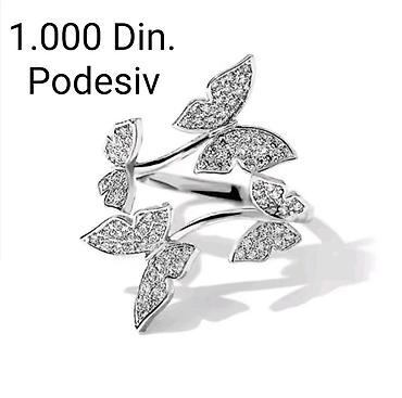 c: Eleganti posrebreni podesivi prsten od hirurskog čelika sa žigom — 1