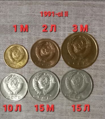 Sikkələr: SSRİ-yə və çar Rusiyasına aid qəpiklər və qəpik dəstləri - — 23