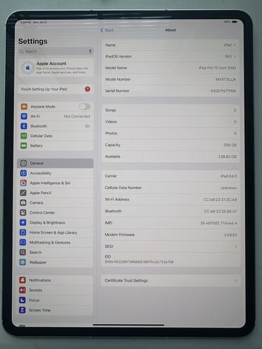 разблокировка айпада цена: Планшет, Apple, память 256 ГБ, 13" - 14", 5G, Б/у, Классический цвет - Серый