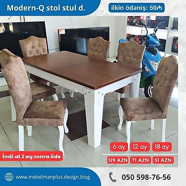 ay: Qonaq otağı üçün, Yeni, Açılan, Kvadrat masa, 6 stul — 8