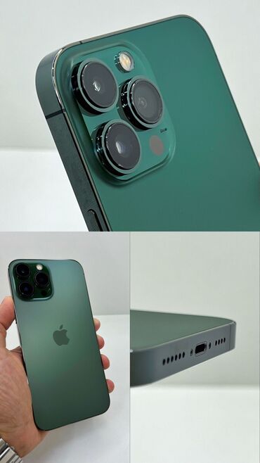 Apple iPhone: IPhone 13 Pro Max, Б/у, 128 ГБ, Зеленый, Зарядное устройство, Защитное стекло, Чехол, 85 %