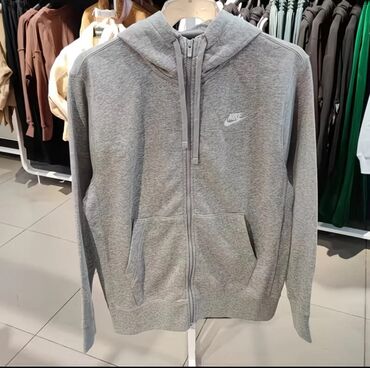 найк теч флиск: Мужская толстовка, L (EU 40), Nike, Новый, цвет - Серый, Платная доставка