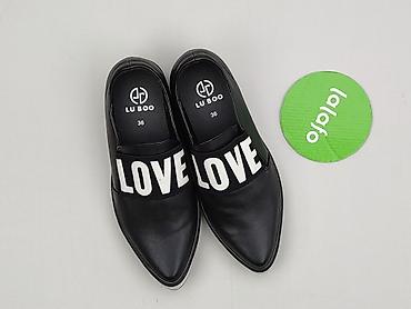 klapki hermes paris: Czarne slip-ony damskie LU BOO, rozmiar 36 - Model: slip-on z — 2